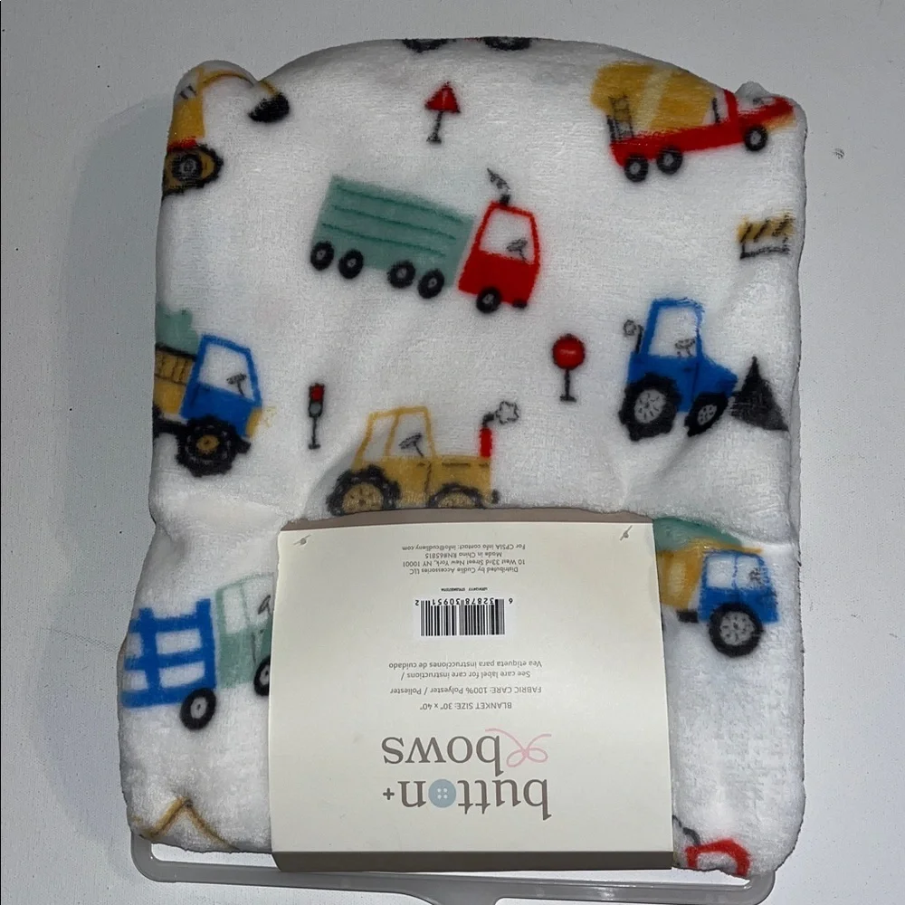 Tractor Dump Truck Plow Cargo Vehicles Baby Boys Throw Blanket NWT